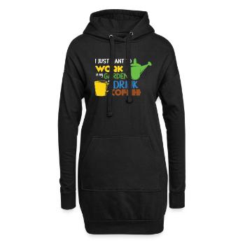 Garten Gartenarbeit Oma Opa Kaffee Geschenk Gärtne - Hoodie-Kleid - Schwarz - Vorne