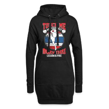 Muay Thai Thaiboxen Kickboxen MMA Shirt - Hoodie-Kleid - Schwarz - Vorne