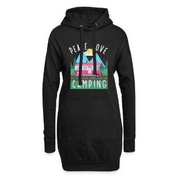Peace Love Camping Camp de vacances Camping gratuit - Sweat-shirt à capuche long Femme - noir - Devant