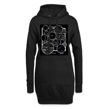 Système solaire Planet Galaxys - Sweat-shirt à capuche long Femme - noir - Devant