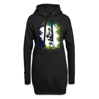 Eishockey Skate Sport Spieler Geschenkidee - Hoodie-Kleid - Schwarz - Vorne