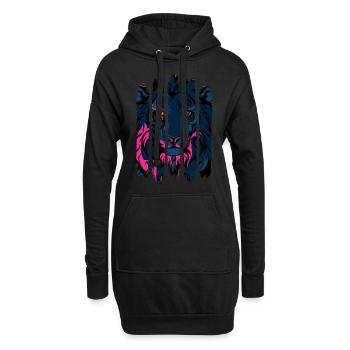 Lion - Sweat-shirt à capuche long Femme - noir - Devant