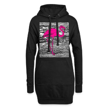 Flamingo Pink Geschenk Geschenkidee - Hoodie-Kleid - Schwarz - Vorne