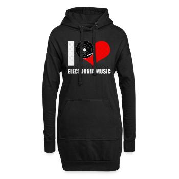 DJ Elektro musique électro techno Musique BPM cadeau - Sweat-shirt à capuche long Femme - noir - Devant