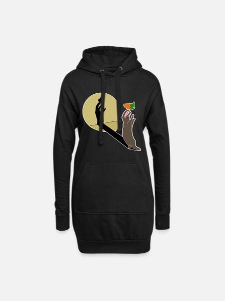 Kaninchen Schmetterling Ostern Hase Geschenkidee - Hoodie-Kleid - Schwarz