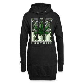 Herbivores de cannabis - Sweat-shirt à capuche long Femme - noir - Devant