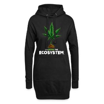 Cannabis Sauver l'idée cadeau de l'écosystème - Sweat-shirt à capuche long Femme - noir - Devant