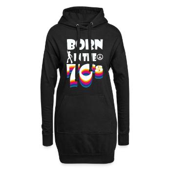 Idée de cadeau de chemise d'anniversaire de paix des années 70 de hippie - Sweat-shirt à capuche long Femme - noir - Devant