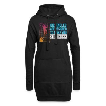 Course d'obstacles cool disant cadeau rétro de force - Sweat-shirt à capuche long Femme - noir - Devant