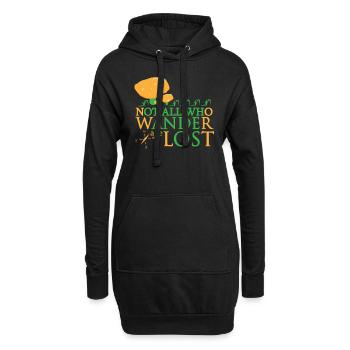 Lustige Pilz Nicht alle, die wandern sind verloren Geschenk - Hoodie-Kleid - Schwarz - Vorne