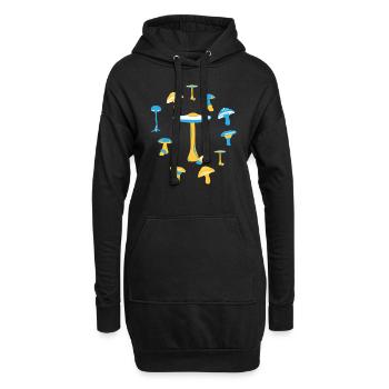 Lustige Pilz Wild Pilze Geschenk - Hoodie-Kleid - Schwarz - Vorne