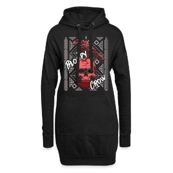 Bloody Crow Skull Totenkopf Totenschädel Schädel - Hoodie-Kleid - Schwarz - Vorne