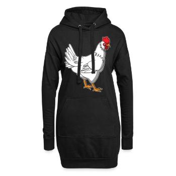 Huhn comic kawaii Kindershirt Bauernhof Geschenk - Hoodie-Kleid - Schwarz - Vorne