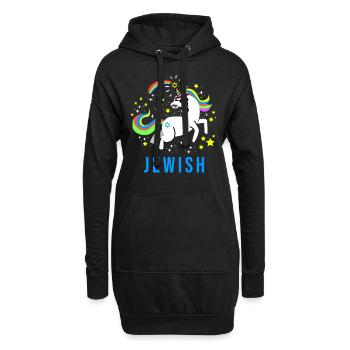 Juif Juif Juif Licorne Licorne Judaïsme Hébreu Israël - Sweat-shirt à capuche long Femme - noir - Devant