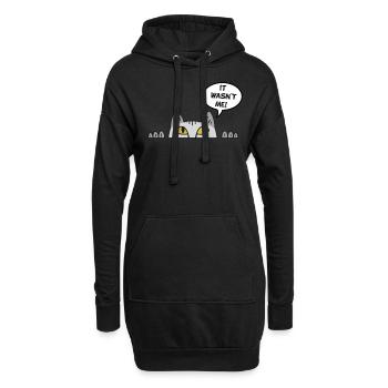 Cadeau chat perso coquin maine coon persan - Sweat-shirt à capuche long Femme - noir - Devant