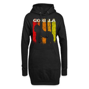 Gorilla - Hoodie-Kleid - Schwarz - Vorne