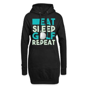 Conception drôle manger le sommeil répétition de golf T-shirt - Sweat-shirt à capuche long Femme - noir - Devant