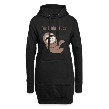 Lustiges, faules aber süßes T-Shirt Design Mein Freitag Gesicht - Hoodie-Kleid - Schwarz - Vorne