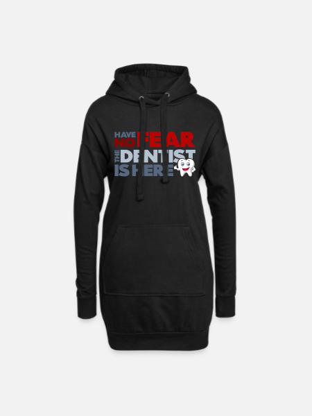 Der Zahnarzt ist hier - Hoodie-Kleid - Schwarz