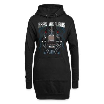 Cyborg Brachiosaurus Dinosaure Scifi - Sweat-shirt à capuche long Femme - noir - Devant