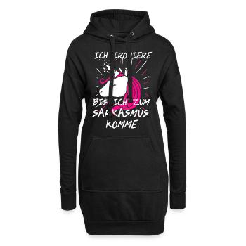 Einhorn Shirt · Rosa Haare · Ironie Geschenk - Hoodie-Kleid - Schwarz - Vorne