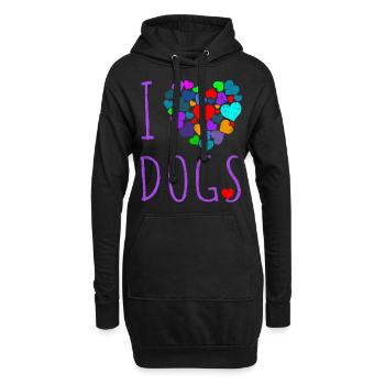 I LOVE DOGS VINTAGE - Hoodie-Kleid - Schwarz - Vorne