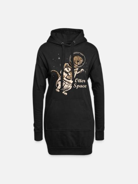 Raumotterhemd für niedliche Otter Frettchenliebhaber - Hoodie-Kleid - Schwarz