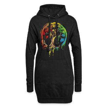 Buntes Baum-Leben ist wirklich gutes Baum-Kunst-Hemd - Hoodie-Kleid - Schwarz - Vorne