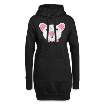 Animaux mignons - Sweat-shirt à capuche long Femme - noir - Devant