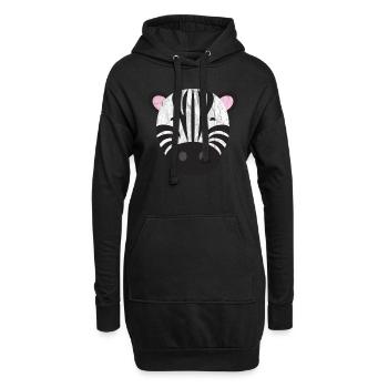Zèbre animal mignon - Sweat-shirt à capuche long Femme - noir - Devant