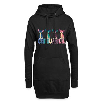 Cadeau drôle de patte de chiot de chien chihuahua - Sweat-shirt à capuche long Femme - noir - Devant