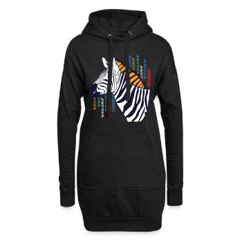 Cheval nomade mondial - Sweat-shirt à capuche long Femme - noir - Devant