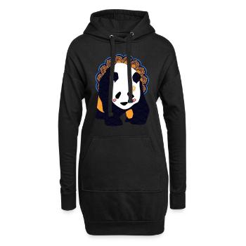 Panda nomade mondial - Sweat-shirt à capuche long Femme - noir - Devant