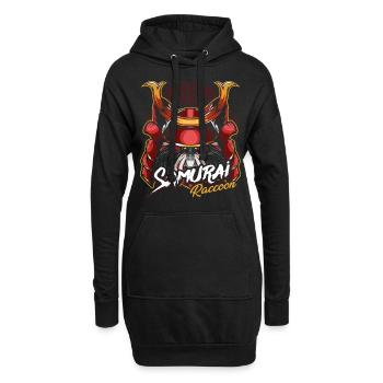 samouraï - Sweat-shirt à capuche long Femme - noir - Devant