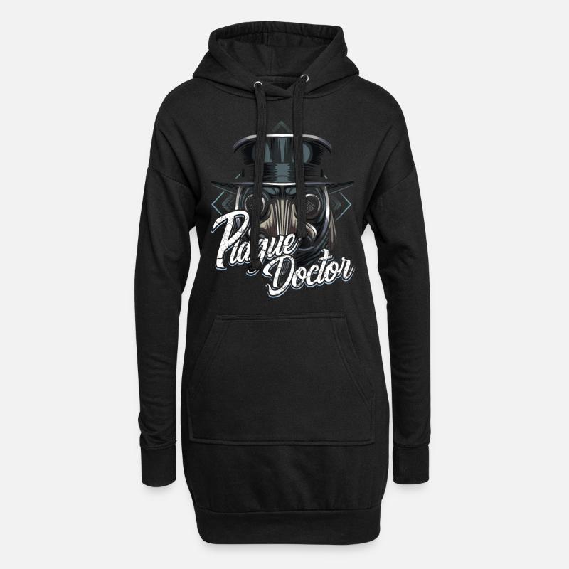 Pestdoktor - Hoodie-Kleid - Schwarz
