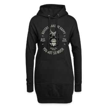 Chien Boxer - Sweat-shirt à capuche long Femme - noir - Devant