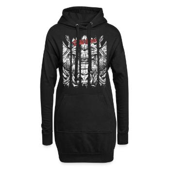 Wildschwein Modern Trendy Warzenschwein - Hoodie-Kleid - Schwarz - Vorne