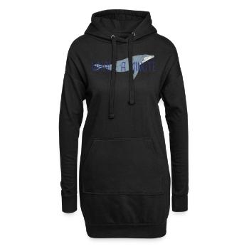 Animal Puns Wal eine Minute - Hoodie-Kleid - Schwarz - Vorne