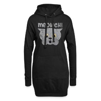 Tier wehrt Meowch! - Hoodie-Kleid - Schwarz - Vorne
