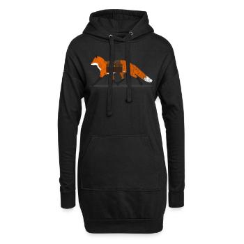 Tiere Fuchs - Hoodie-Kleid - Schwarz - Vorne
