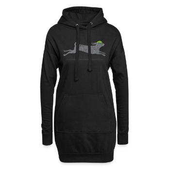 Animaux lapins - Sweat-shirt à capuche long Femme - noir - Devant
