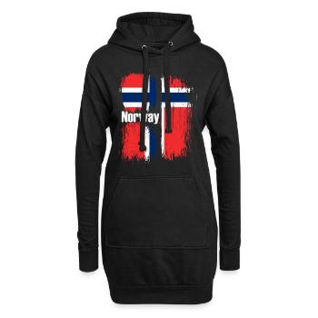 Norwegen Flagge - Hoodie-Kleid - Schwarz - Vorne