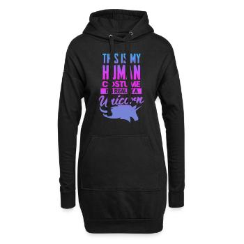 Einhorn Halloween Mensch Kostüm Geschenk - Hoodie-Kleid - Schwarz - Vorne