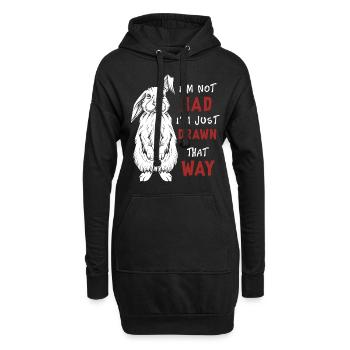 Häschen Spruch - Hoodie-Kleid - Schwarz - Vorne
