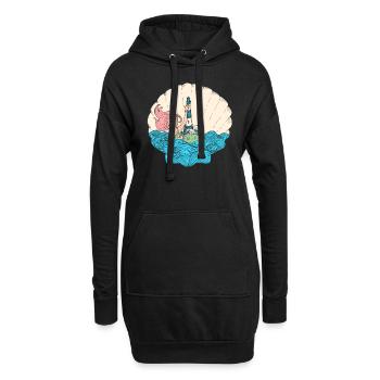 Sirène sirène sirène conte de fées - Sweat-shirt à capuche long Femme - noir - Devant