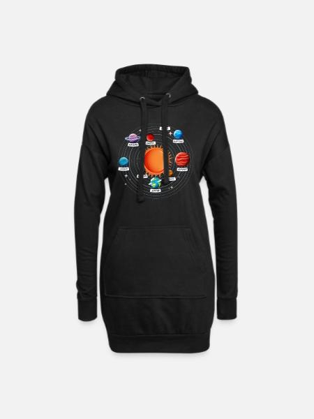 Solar System Planets Astronomy Gift - Hoodie Dress - black
