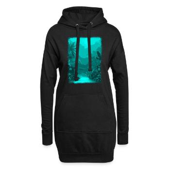 aquarium sous-marin plongée sous-marine corail - Sweat-shirt à capuche long Femme - noir - Devant