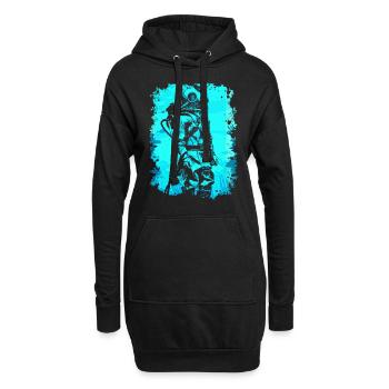 Taucher Tauchen unter Wasser Meer Scuba Geschenk - Hoodie-Kleid - Schwarz - Vorne