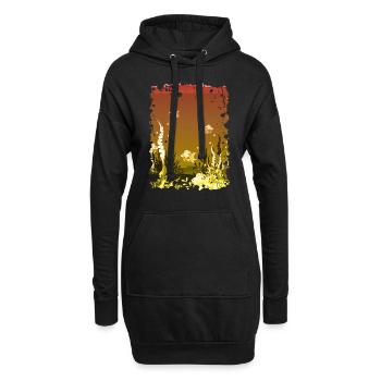 sous-marin aquarium mer océan lac corail - Sweat-shirt à capuche long Femme - noir - Devant