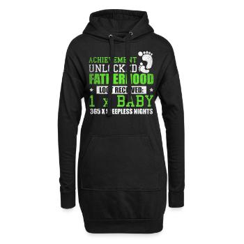 Vaterschaft Baby schlaflose Nächte Geschenk - Hoodie-Kleid - Schwarz - Vorne